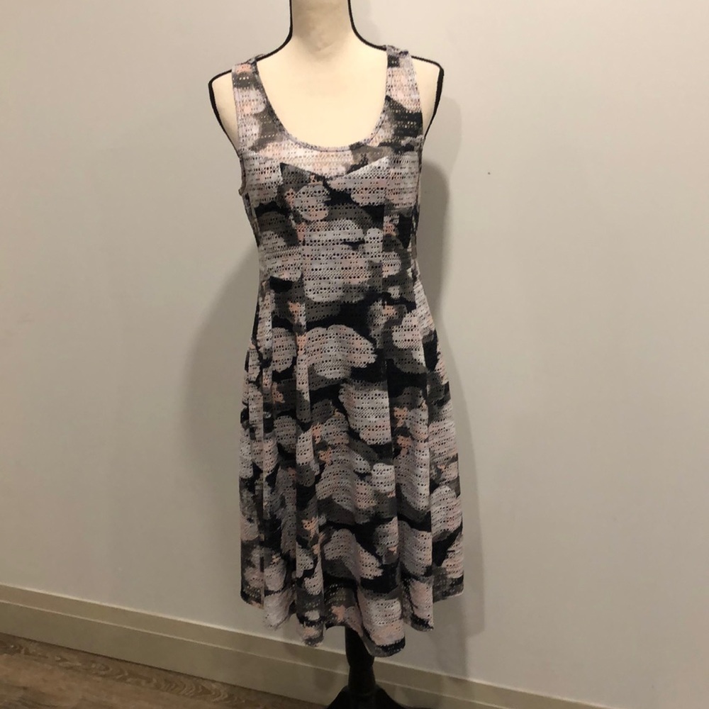 Thyme maternity watercolour dress A line  style SZ S pink grey black